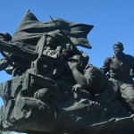 Statue outside of the Korea War Museum in North Korea.
