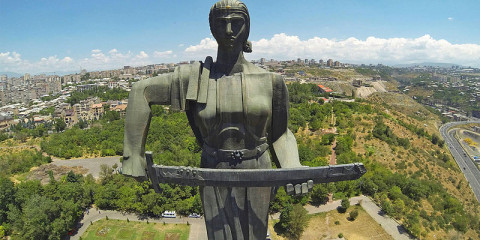 Mother Armenia statue in Yerevan, which replaced the statue of Joseph Stalin in 1967