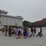 Presenting gifts to leaders in Pyongyang.