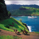 Horseback riding in the Marquesas Islands.