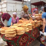 Traditional Kyrgyz bread at the marketplace
