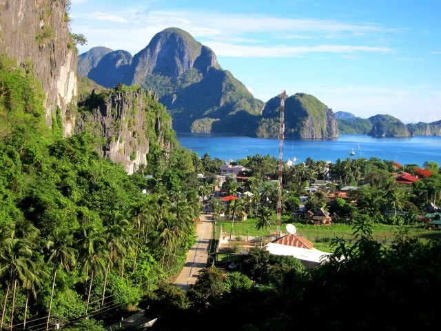 View of El Nido town from the cliffs.