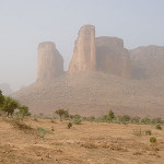 Desert and rock formations in Timbuktu