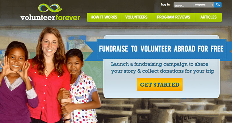 Volunteer Forever, a crowdfunding website for volunteers.