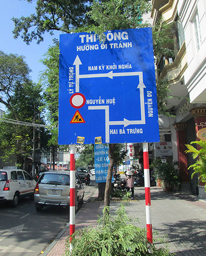 Street sign in Ho Chi Minh City, Vietnam.