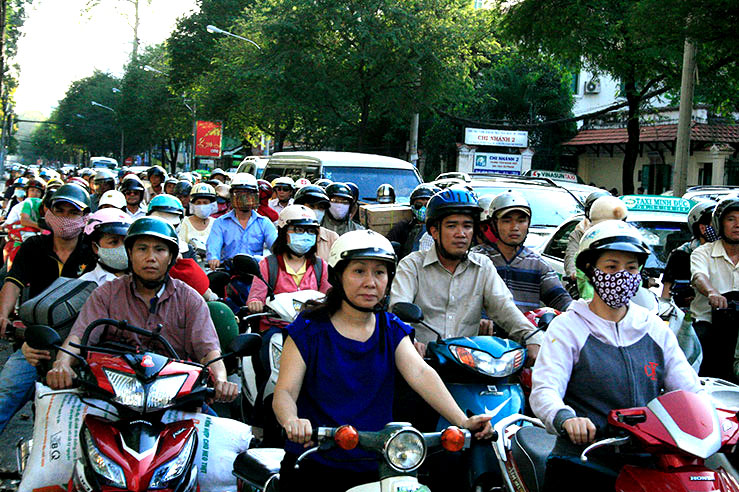 Typical traffic scene in Saigon.
