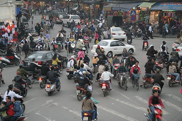 Typical traffic scene in Vietnam.