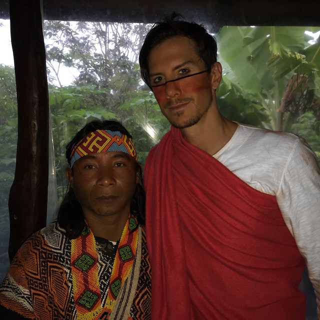 Justin Alexander with the Ninowa tribe of Peru.