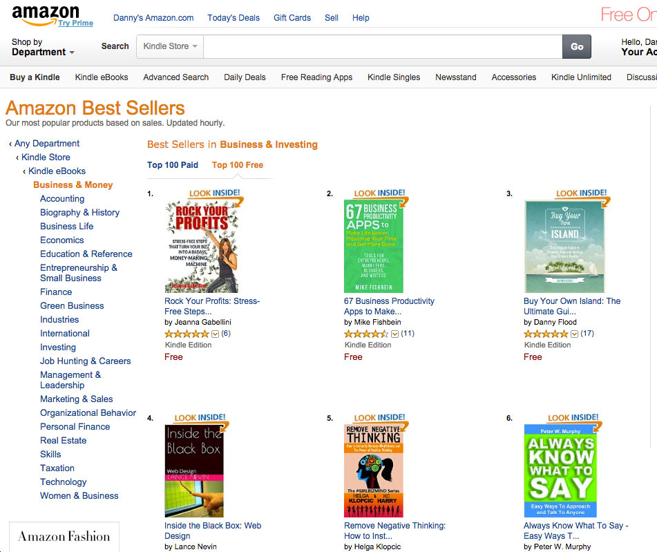 Buy Your Own Island #1 on Amazon charts for Business and Investing