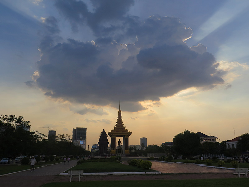 Sunset over Phnom Penh, Cambodia.