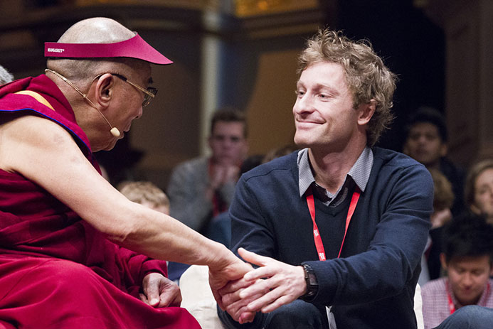 John Cantor with the Dalai Lama.