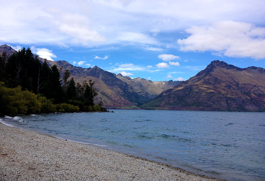 Camping in Queenstown Lake Park, NZ.